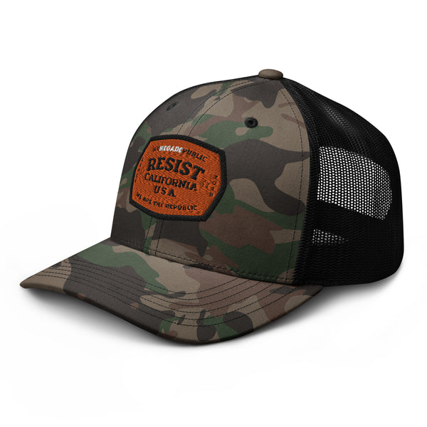 Resist Camouflage trucker hat