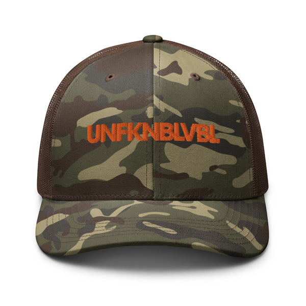 UNFKNBLVBL Camouflage trucker hat