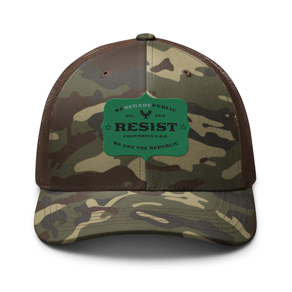 Renegade Public Resist Camouflage trucker hat