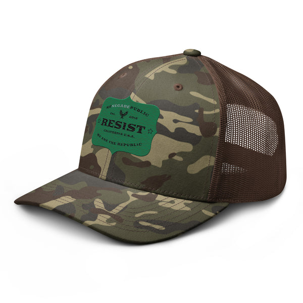 Renegade Public Resist Camouflage trucker hat