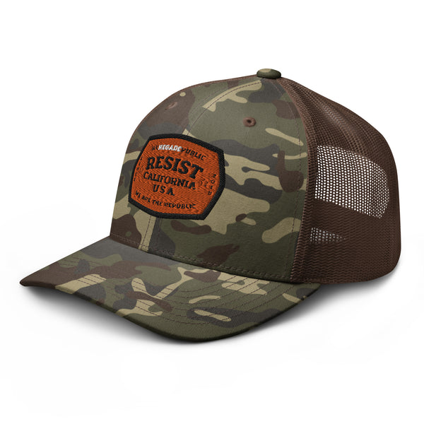 Resist Camouflage trucker hat