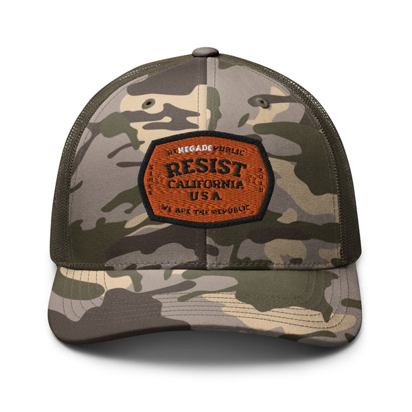 Resist Camouflage trucker hat