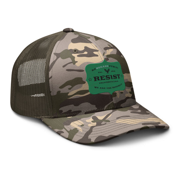 Renegade Public Resist Camouflage trucker hat