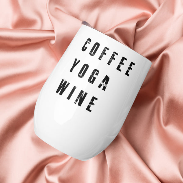 Coffee Yoga Wine Wine tumbler